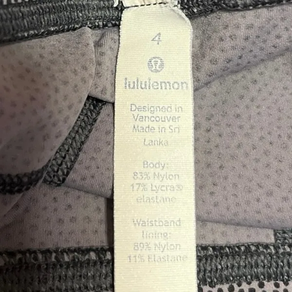 Lululemon Women's Gray Yoga Workout Running Athletic Leggings Pants Size 4 - Image 4