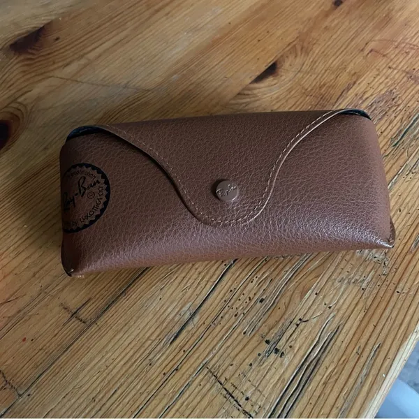 Ray Ban Brown Leather Sunglasses Case with‎ Minimalist Design (CASE ONLY) - Image 3