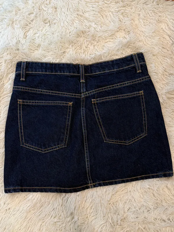 Zara Dark blue Denim Mini Skirt - Image 4
