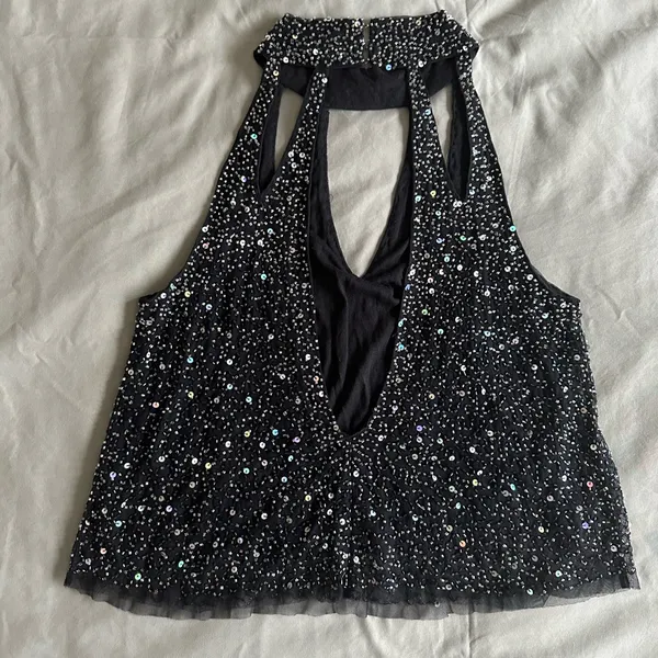 Anthropologie Sequin High Neck Tank Top - Image 3