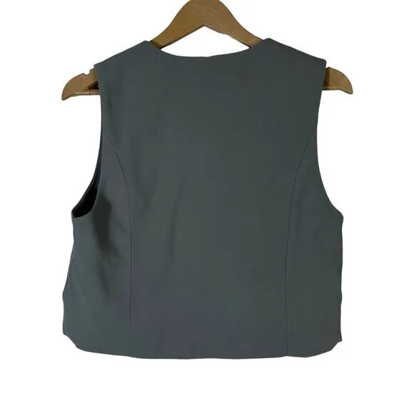 NWT Zara Tailored Vest‎ Womens M Gray Minimalist Workwear Chic Corporate Career - Image 5