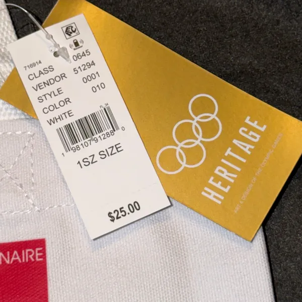 Olympic Heritage Atlanta 1996 Centennial Canvas Tote Bag White NWT 716914 PacSun - Image 4