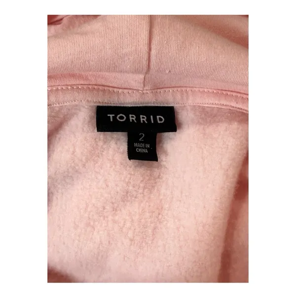 Torrid Light Pink Fleece Hoodie Dress Mini Drawstring Waist Size 2 (2X) - Image 10