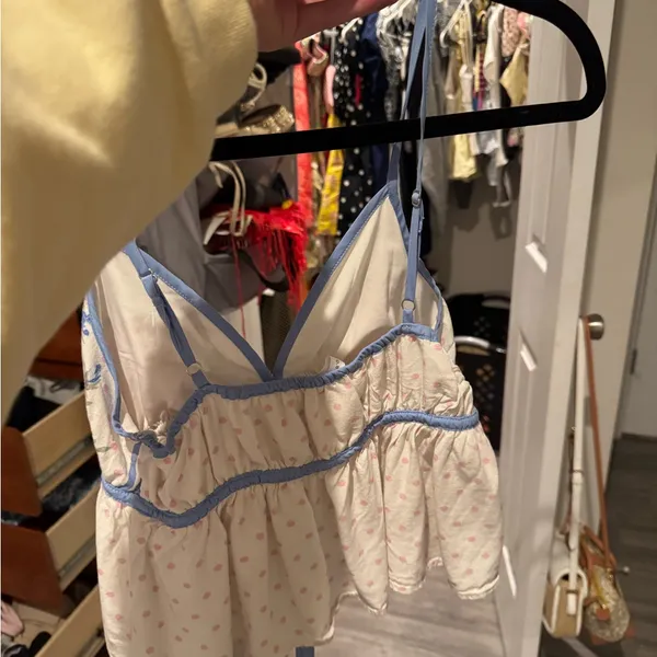 Altard State Floral Spaghetti Strap Top with Blue Accents - Image 2