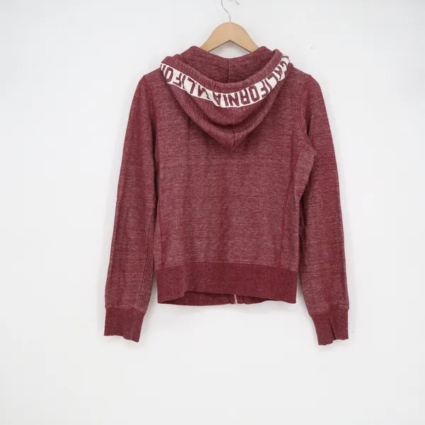 Cali Love Heritage California Zip Up Hoodie Burgundy Red Marl Graphic Large - Image 5