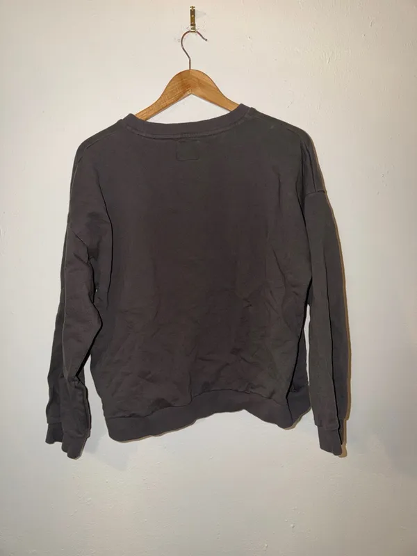 Allfenix Spell Out Womens Charcoal Crewneck Sweatshirt - Image 8