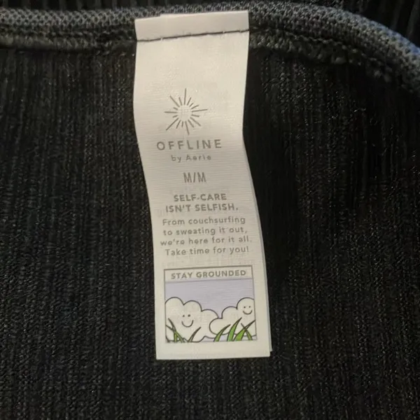 Aerie Offline by Womens Black Seamless Cable Square Neck T-Shirt - Image 8