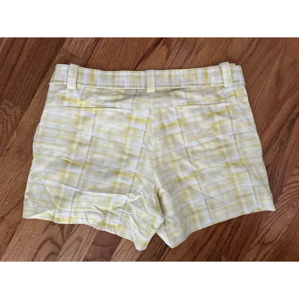Nike‎ Yellow White Belted Womens Golf Shorts 10  Checkered - Image 6
