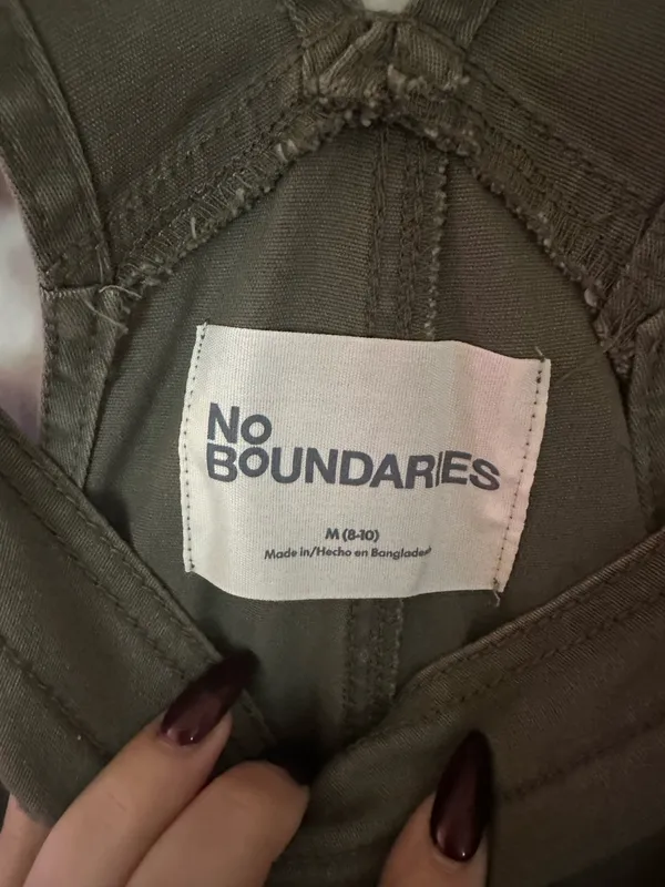 No Boundaries Overalls Olive Green - Image 2