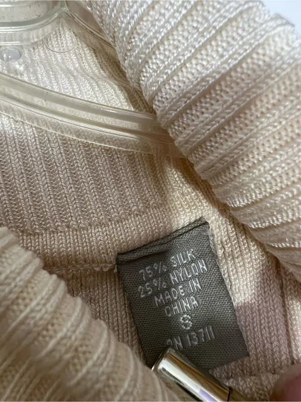 NWT Kate hill beige/cream silk Sleeveless Turtleneck Knit Top size S - Image 10