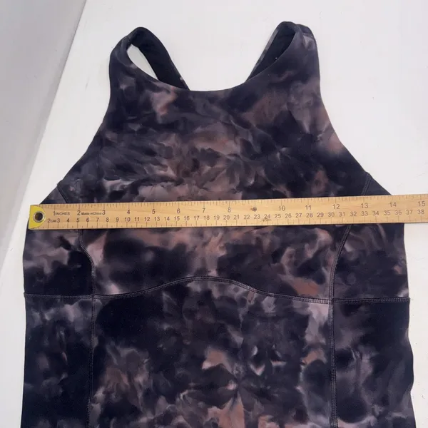 Lululemon Athletic Gym Key Balance Tank Diamond Dye Grey Pink Bra Crop Top Sz 8 - Image 6