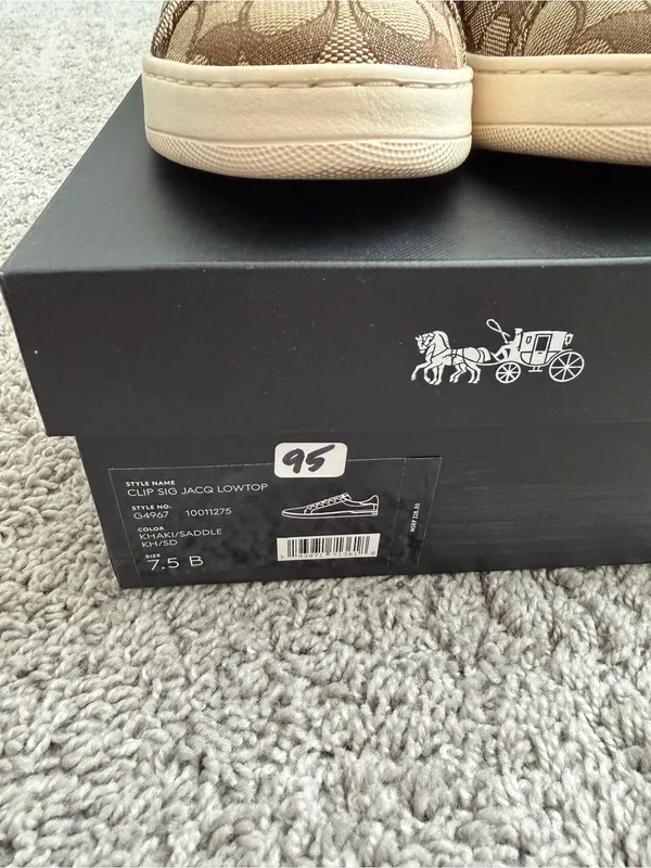 Coach Women’s Monogram Low-Top Sneakers in Khaki and Cream - Image 2