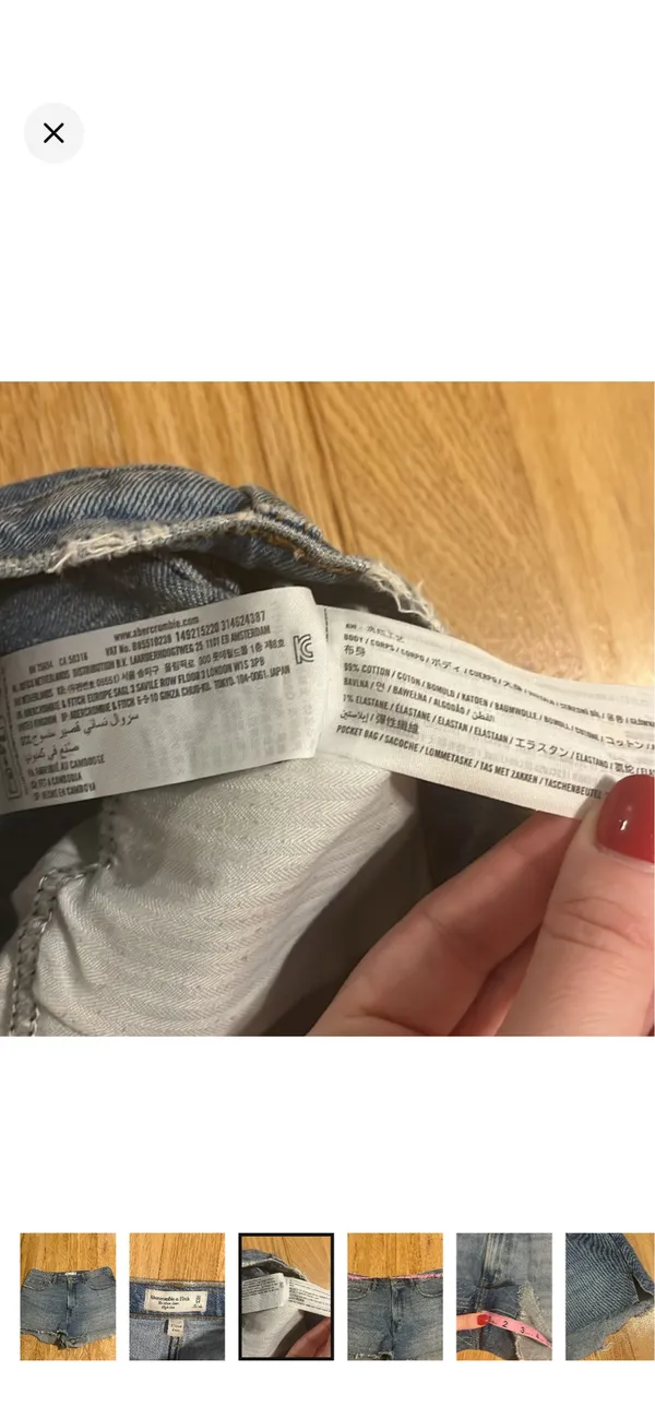Abercrombie & Fitch | medium wash distressed high rise curve love mom short - Image 3