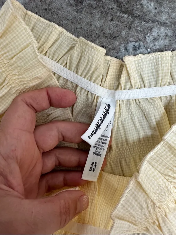 NEW For Love & Lemons Puckered Gingham Bloomer Short Pale Yellow Sz S & M - Image 8