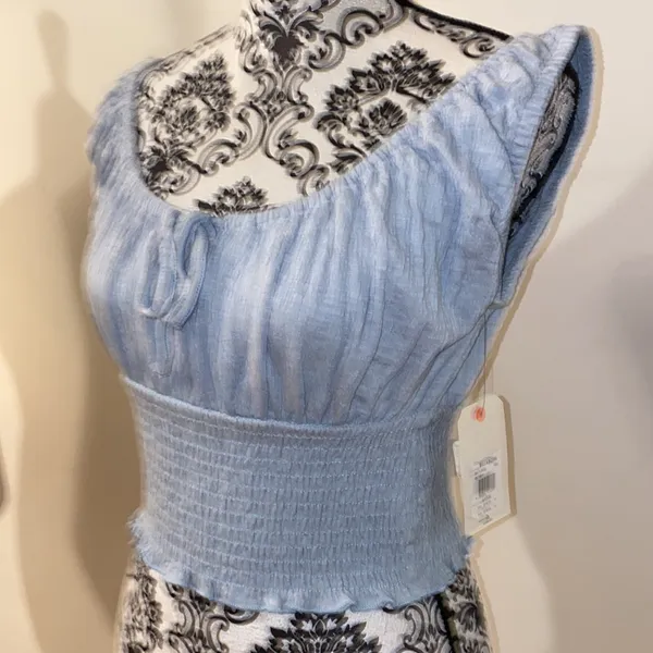 NWT!! Billabong Baby Blue Get Away Crop Top Size Large - Image 4