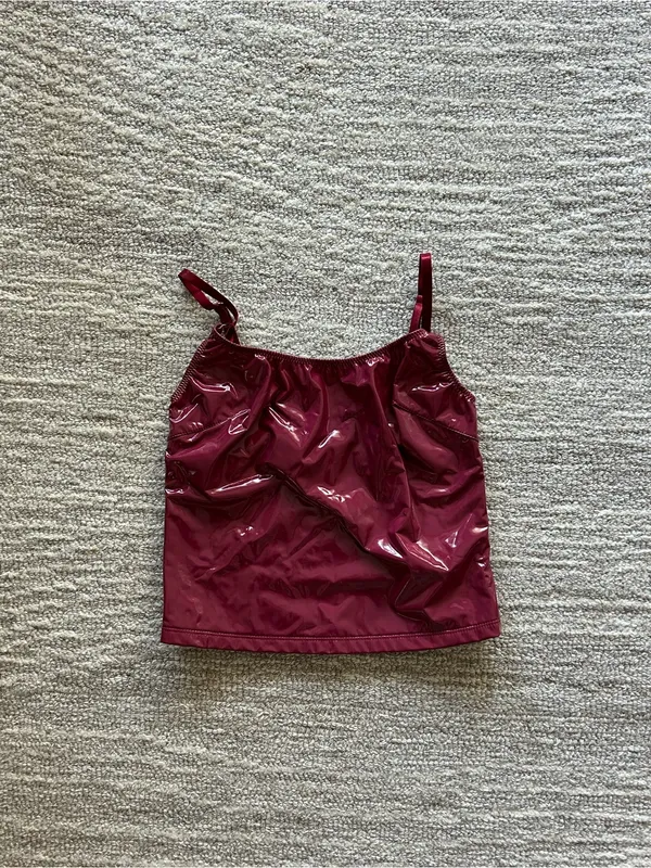SHEIN Burgundy Glossy Satin Cami Top - Image 2