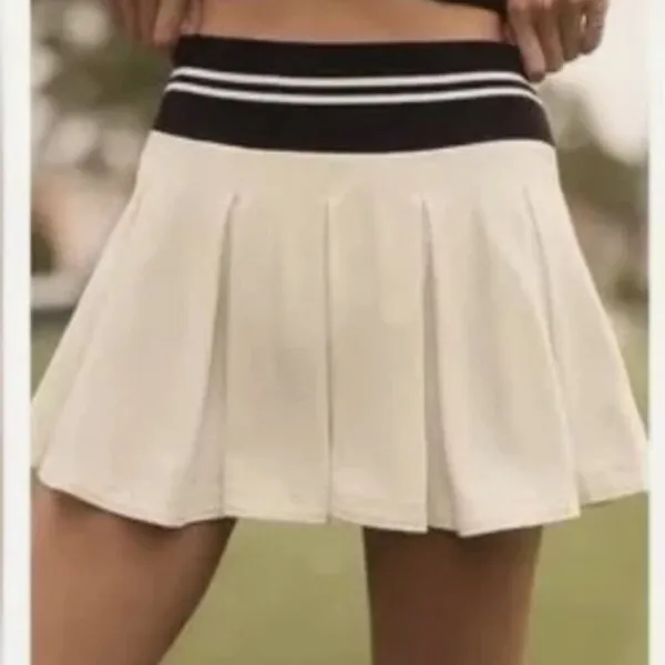 Daily Practice Anthropologie Women's Size XL Kick Back Pleated Mini Skirt White - Image 3