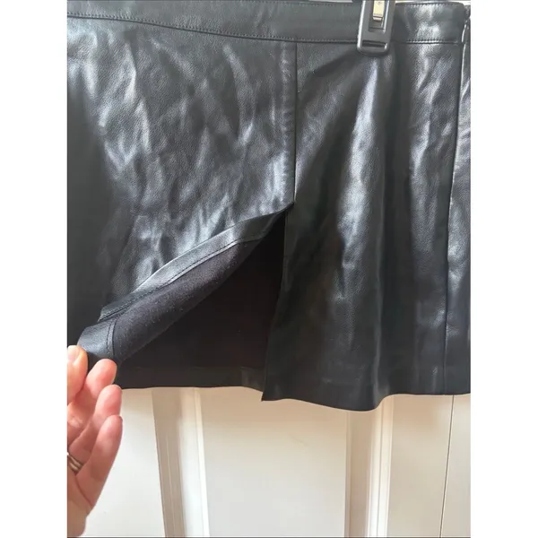 Urban Outfitters Black Faux Leather Mini Skirt Size XL - Image 2