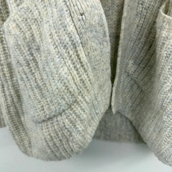 Banana Republic Cardigan Womens Small Beige Merino Wool Alpaca Blend Open *HOLE - Image 4
