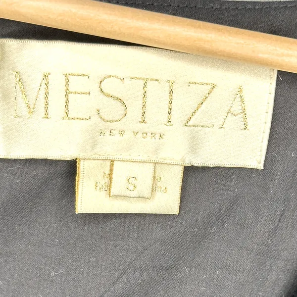 MESTIZA Black 100% Cotton A-line Dress Flare Sleeve, Size Small - Image 2