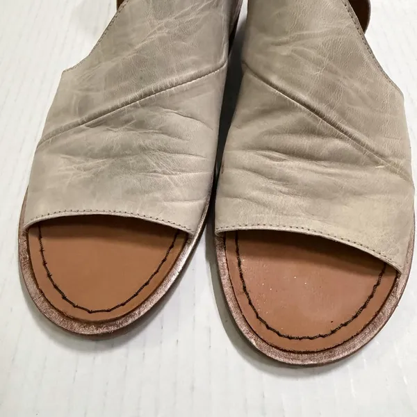 Free People Mont Blanc Shoes Womens Size 6 36 Beige Leather Slip On Sandals - Image 7