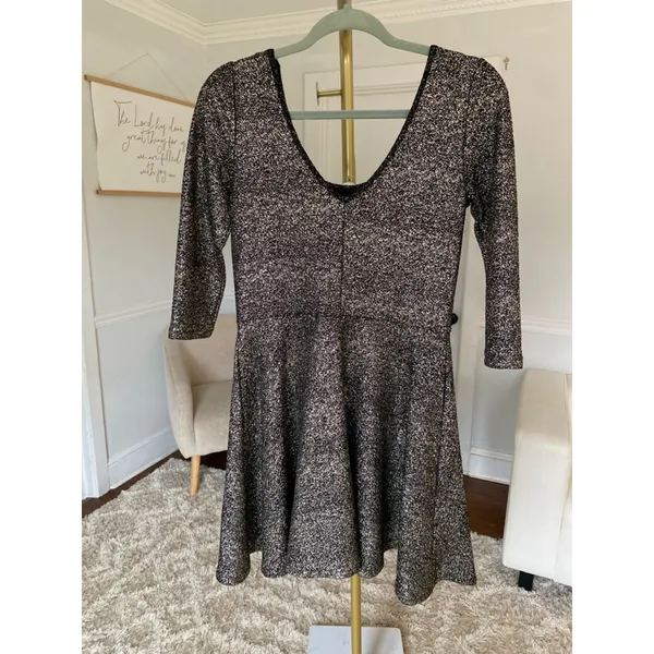 Bethany‎ Mota Glitter Mini Dress Fit Flare Glam Sparkle Y2K Spring Summer Luxury - Image 3