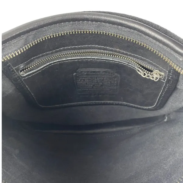 Coach Women's Black 100% Leather Crossbody Signature Satchel Handbag OS - Image 6