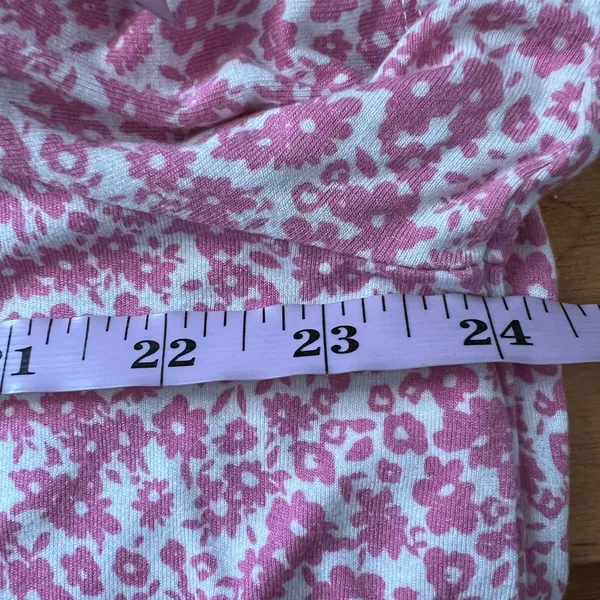Old Navy Luxe Floral Pink V-Neck Short Sleeve Top Womens XXL Casual Wear Stretch - Image 9
