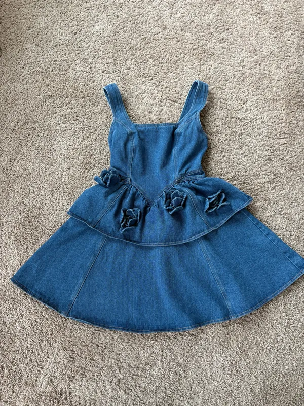 VICI Denim rose dress - Image 4