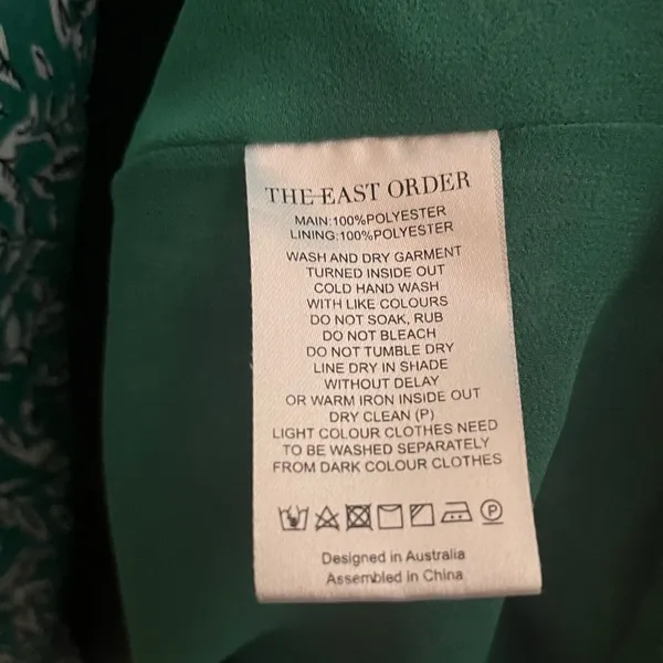 East Order Green Gizele Botanical-Print Mini Wrap Dress‎ Size Medium - Image 9