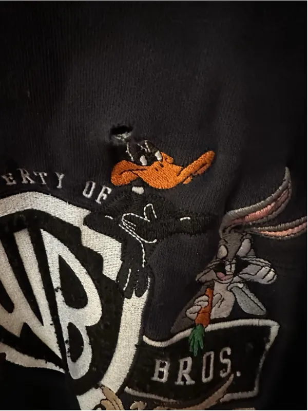 Vintage 1999 Warner Bros Looney Tunes Crewneck Sweatshirt Black Bugs Bunny XL - Image 8