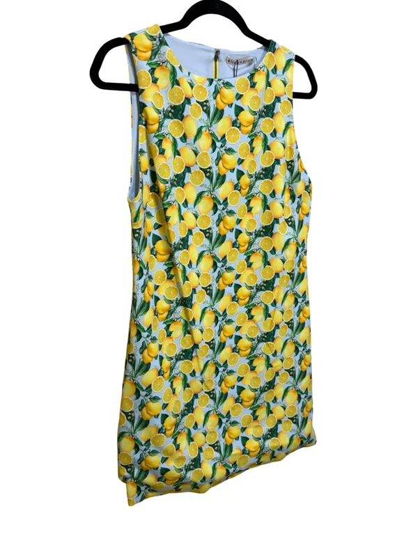Alice + Olivia Clyde Lemon Print A-Line Shift Dress NWT Size 10 - Image 6