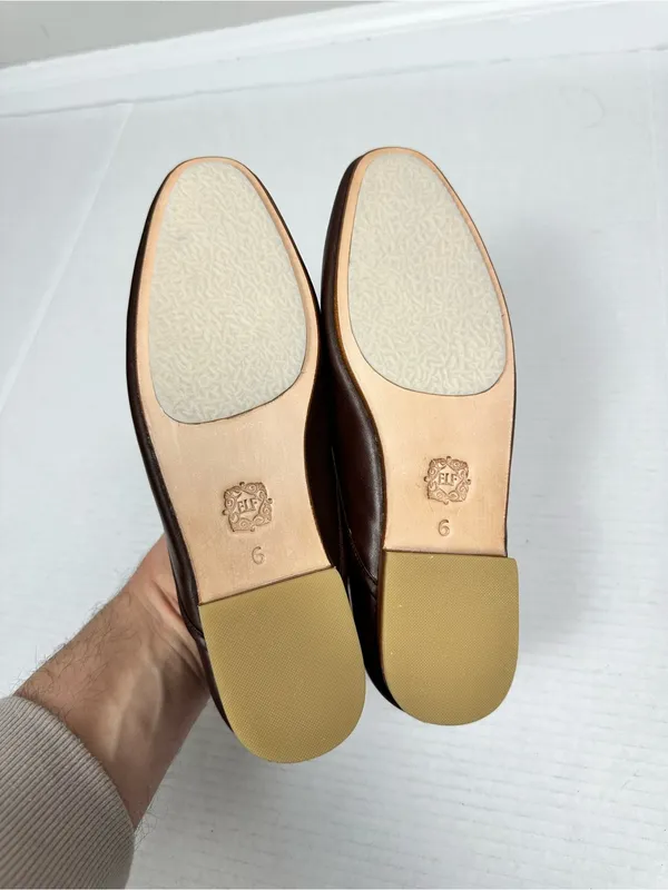 Bali ELF Made by Hand Brown Leather Ballet Flats D’Orsay Slip On Shoes Sz 6 - Image 8