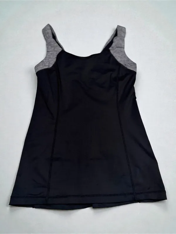 Lululemon Athletica Ruched Tank Top Black Grey Size 4‎ - Image 3