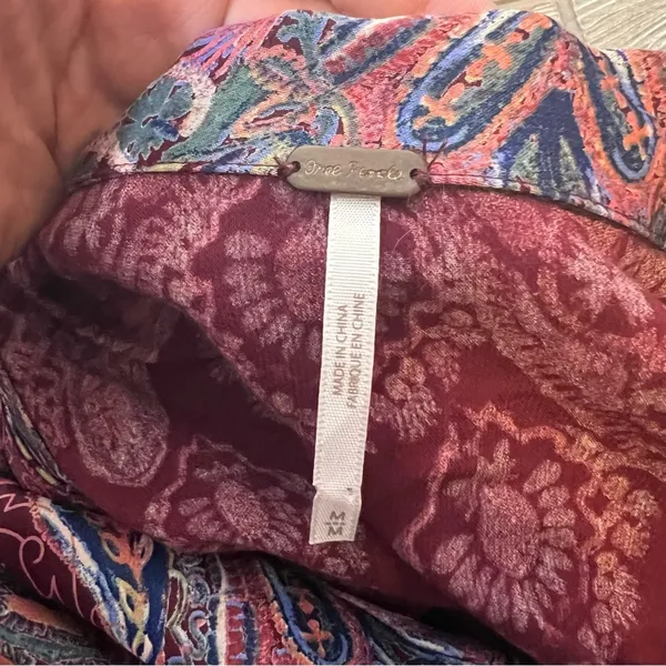 Free people‎ come see about me longline vest duster paisley print sz M - Image 11