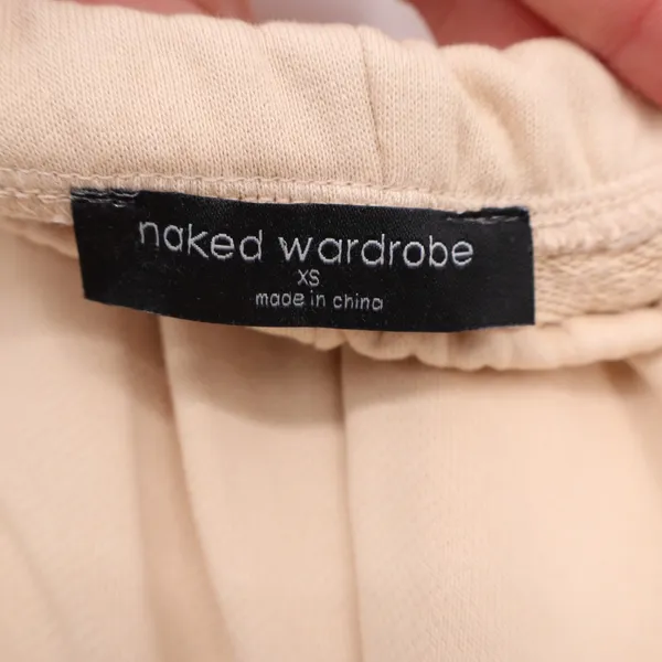 Naked Wardrobe Tan Beige High Waisted Straight Leg Sweatpants XS - Image 4