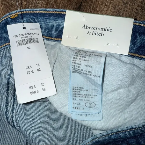 Abercrombie & Fitch The Relaxed Jean High Rise Jeans Size 32/14R New with Tags - Image 8