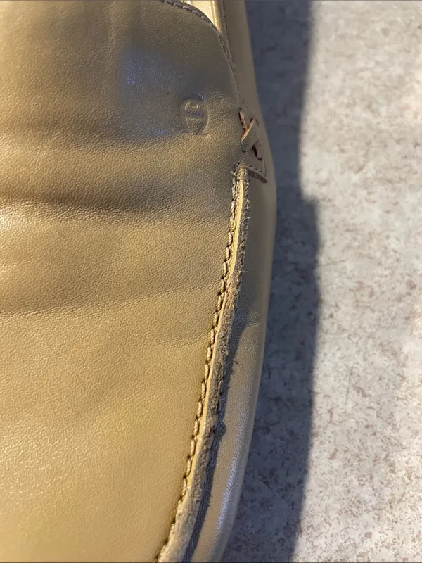Etienne Aigner Tan Leather Slip-On Loafers - Image 2