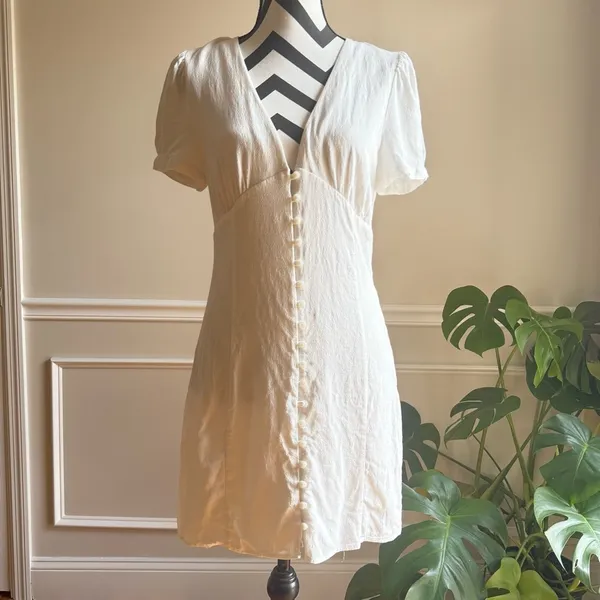 SUNDAY BEST ARITZIA Sandrine Mini‎ Dress Light Birch White Size 12 - Image 3