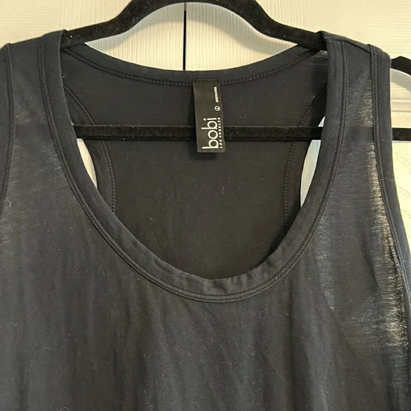 Bobi Women’s Black Basic Racerback Tank Top, Size L - Image 2