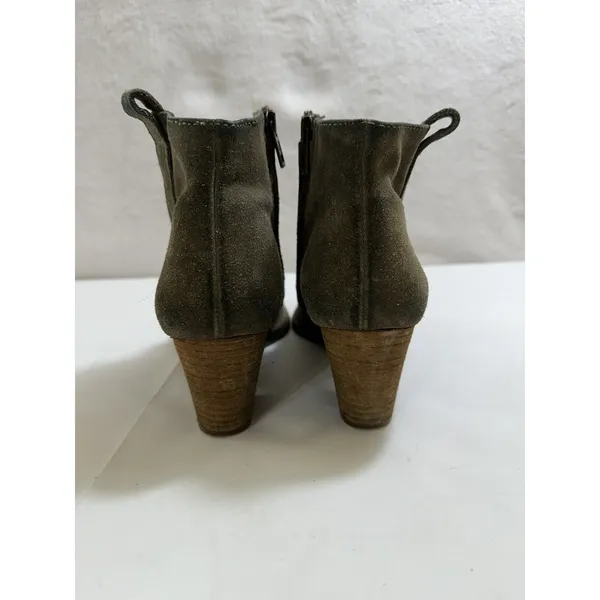 Y2K‎ Madewell Ankle Bootie Suede Sz 6 Chelsea Block Heel Greenish Italy OLDSTOCK - Image 2