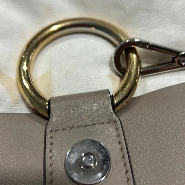 Chloe Authentic Faye Medium Shoulder Bag Genuine Leather Motty Gray - Image 10