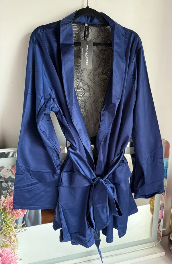 OH La la Cheri Saskia Satin And Luce Robe - Image 4