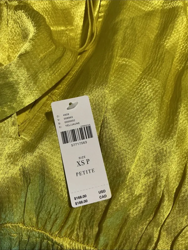 Anthropology Yellow V-Neck Satin Maxi Dress - Image 7