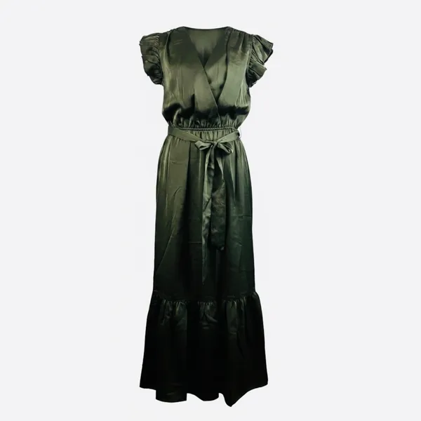 Sam Edelman Green Smocked Elastic Waist Dress - Size 6 NWT - Image 2