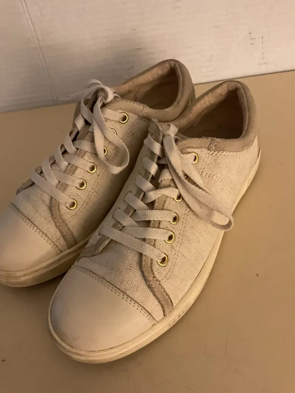 UGG Women's Low-Top Canvas Sneakers in Off-White and Beige size 6.5 - Image 4