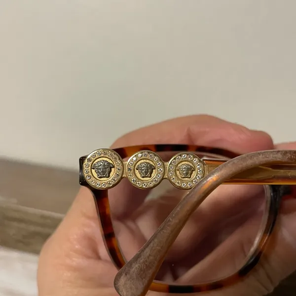 VERSACE Women's Brown Cat Eye Eyeglasses Optical Frame - Image 3