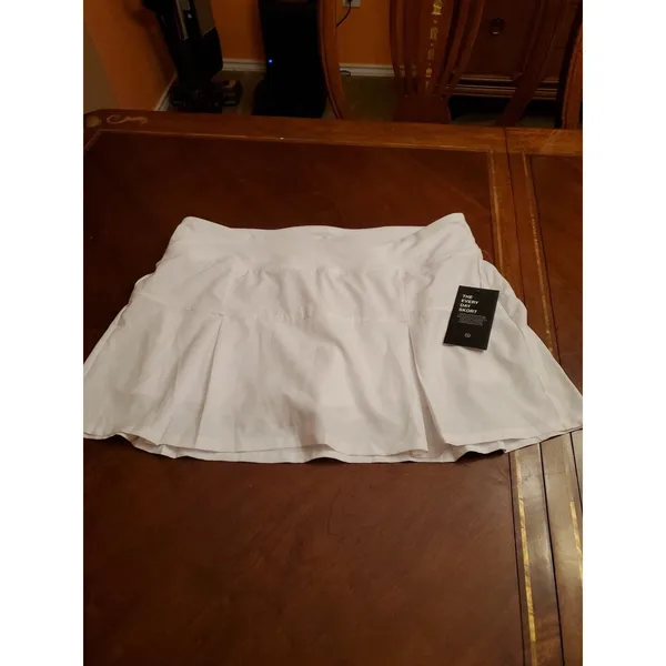 Etonic Athletic Woven Skort Wovens L Large White Core Pleated Built In Shorts XL - Image 2