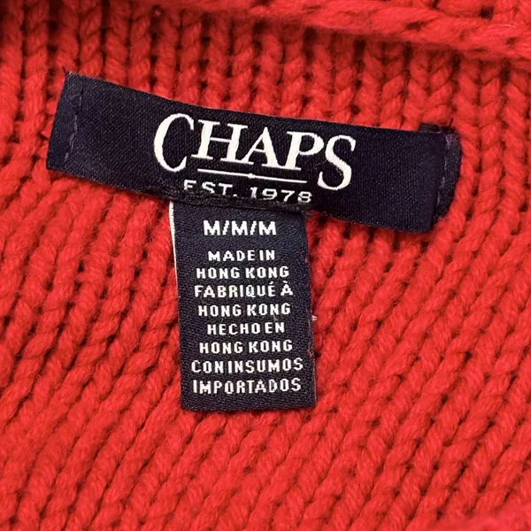 Chaps Red Cowl Neck Cable Knit Sweater Size M - Image 5
