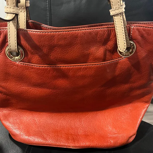 Michael Kors Burnt Orange Leather Tote with Tan Straps - Image 9